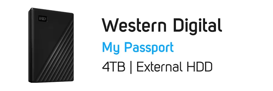 هارد‌ دیسک اکسترنال وسترن دیجیتال ظرفیت 4 ترابایت مدل WD My Passport 4TB