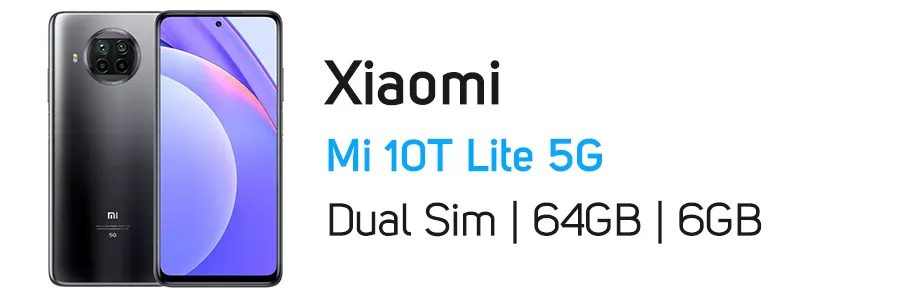 گوشی موبایل شیائومی Xiaomi Mi 10T Lite 5G ظرفیت 64 گیگابایت و رم 6 گیگابایت