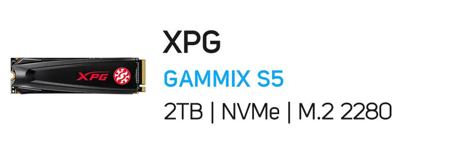 حافظه اینترنال SSD ایکس پی جی ظرفیت 2 ترابایت مدل XPG GAMMIX S5 M.2 2280 NVMe 2TB