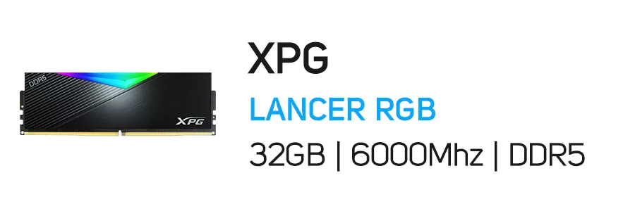 رم کامپیوتر 32 گیگابایت ایکس پی جی مدل XPG LANCER RGB 32GB DDR5 6000Mhz