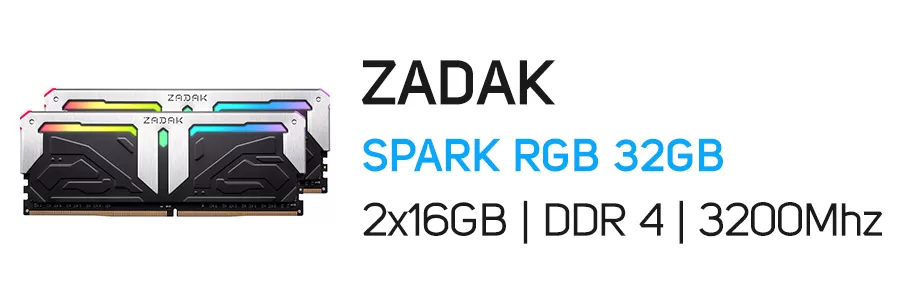 رم کامپیوتر 32 گیگابایت زاداک ZADAK SPARK RGB 2 x 16GB - 32GB DDR4 3200Mhz