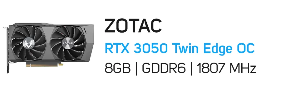کارت گرافیک زوتک مدل ZOTAC GAMING GeForce RTX 3050 Twin Edge OC 8GB